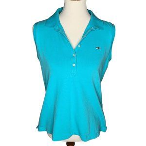 Vineyard Vines Sleeveless Golf Tennis Polo Shirt Women's Size Large Blue